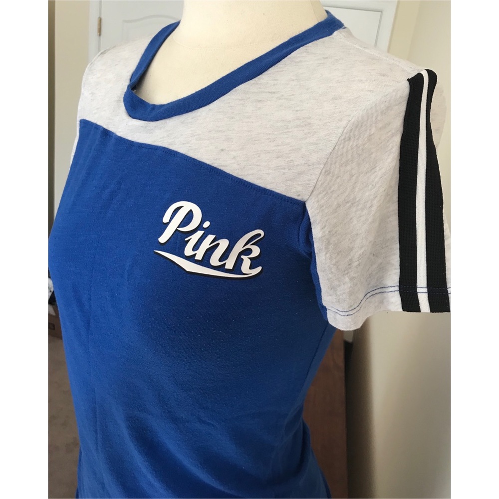 PINK Victoria’s Secret S Blue Gray Tee Shirt